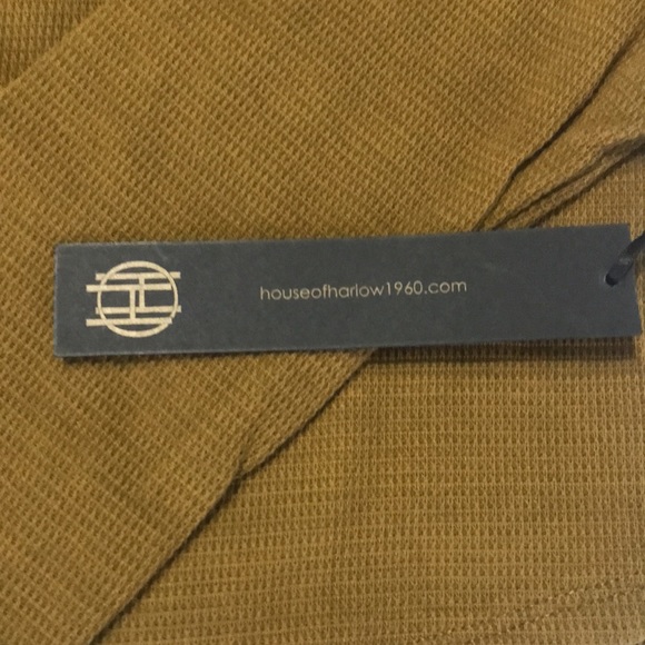 House of Harlow 1960 Waffle Knit Sweater Top Bronze Olive - Picture 5 of 9